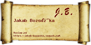 Jakab Bozsóka névjegykártya